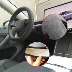 Alcantara One-Piece Steering Wheel Cover for Tesla Model Y Juniper 2025+/ Model 3 Highland 2024+ - T-Launch
