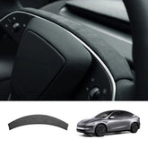 Alcantara Steering Wheel Strip Cover for Tesla Model Y Juniper 2025+ - T-Launch