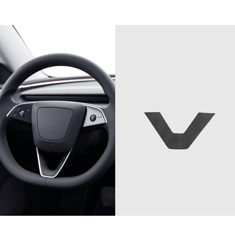 Alcantara Steering Wheel U-shaped Cover Sticker for Tesla Model Y Juniper 2025+ - T-Launch