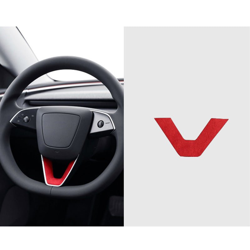 Alcantara Steering Wheel U-shaped Cover Sticker for Tesla Model Y Juniper 2025+ - T-Launch