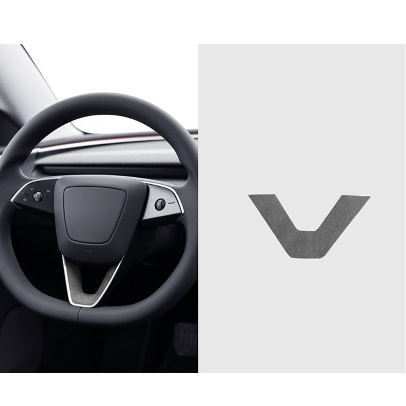 Alcantara Steering Wheel U-shaped Cover Sticker for Tesla Model Y Juniper 2025+ - T-Launch