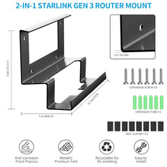 All-in-One Metal Router & Power Supply Wall Mount Kit for Starlink Gen 3 - T-Launch