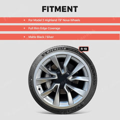 All-in-One Rim Protector for Tesla 2024+ Model 3 Highland 19" Nova Wheels - T-Launch