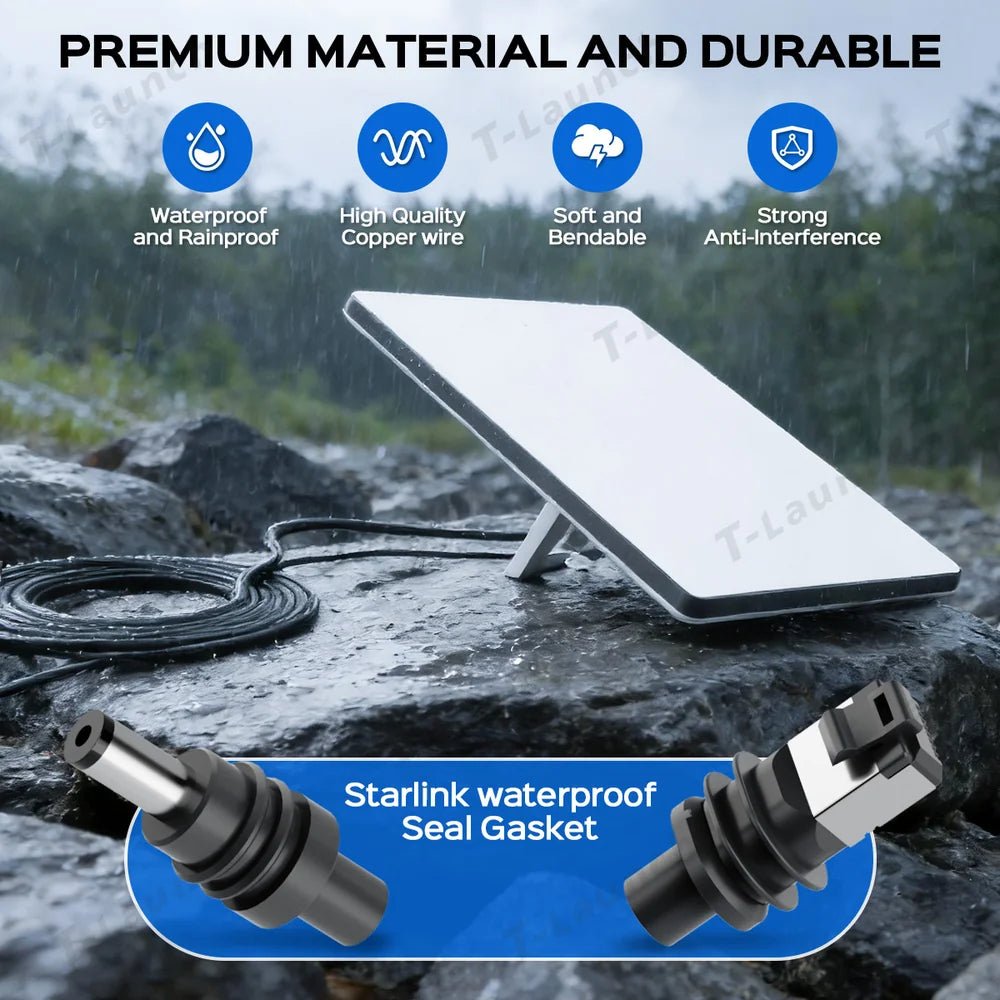 All-in-One Starlink Mini Ethernet & Power Cable - RJ45 & DC Connections - T-Launch