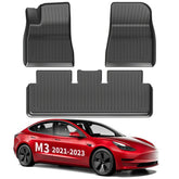 All Weather TPE Interior Floor Mats Cargo Liners Set for 2021-2023 Tesla Model 3 - T-Launch