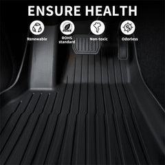 All Weather TPE Interior Floor Mats Cargo Liners Set for 2021-2023 Tesla Model 3 - T-Launch