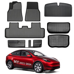 All Weather TPE Interior Floor Mats Cargo Liners Set for Tesla 2021-2024 Model Y - T-Launch