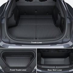 All Weather TPE Interior Floor Mats Cargo Liners Set for Tesla 2022+ Model S - T-Launch