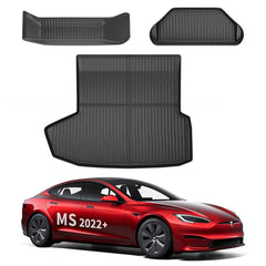 All Weather TPE Interior Floor Mats Cargo Liners Set for Tesla 2022+ Model S - T-Launch