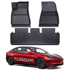 All Weather TPE Interior Floor Mats Cargo Liners Set for Tesla 2024+ Model 3 Highland - T-Launch