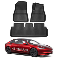All Weather TPE Interior Floor Mats Cargo Liners Set for Tesla 2024+ Model 3 Highland - T-Launch