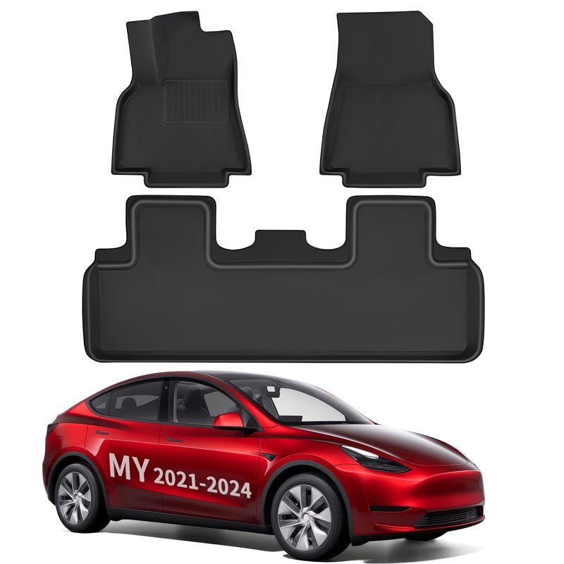 All Weather XPE Interior Floor Mats Cargo Liners Set for Tesla 2021-2024 Model Y 5 Seater - T-Launch