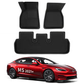 All Weather XPE Interior Floor Mats Cargo Liners Set for Tesla 2021+ Model S - T-Launch