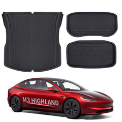 All Weather XPE Interior Floor Mats Cargo Liners Set for Tesla 2024+ Model 3 Highland - T-Launch