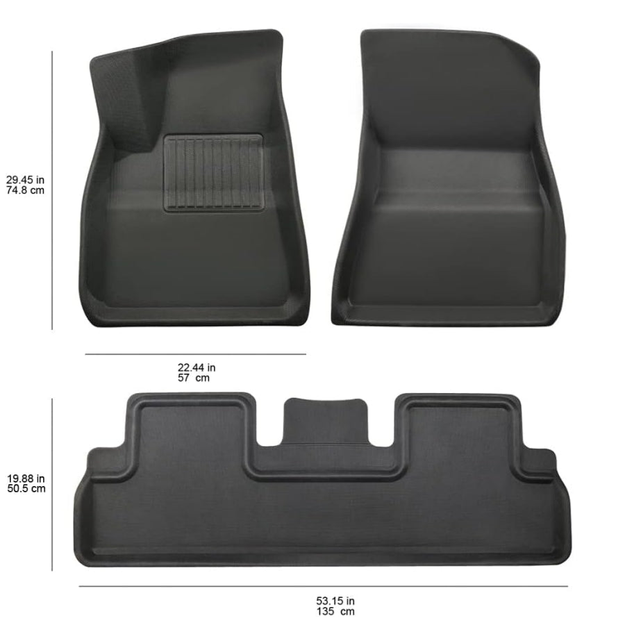 All Weather XPE Interior Floor Mats Cargo Liners Set for Tesla Model 3 Highland Standard 2025+ - T-Launch