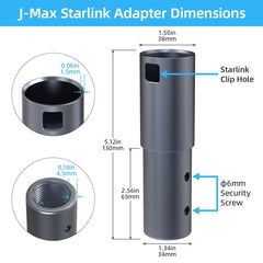 Aluminum Pipe Mount Adapter for Starlink Gen 2 Dish - T-Launch
