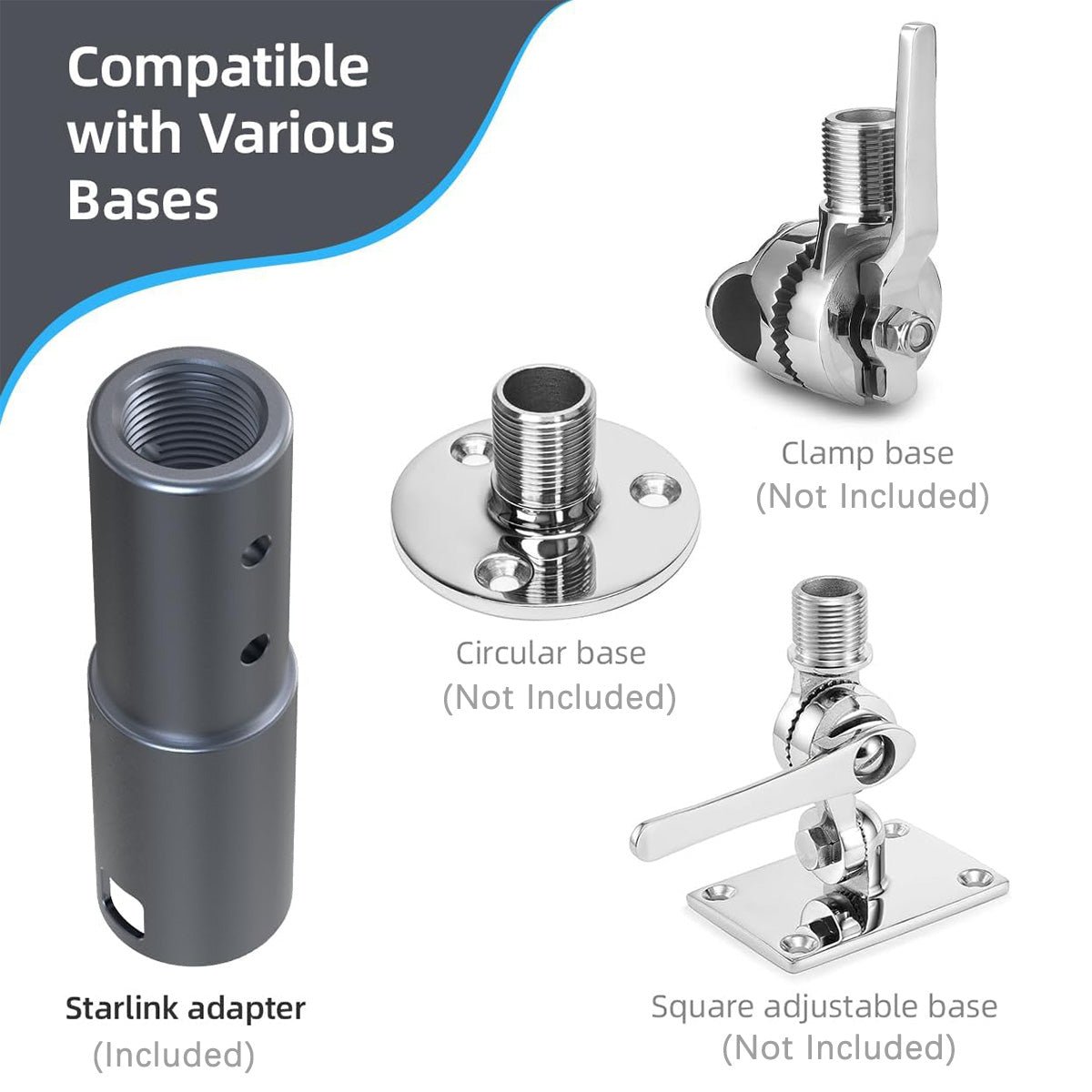 Aluminum Pipe Mount Adapter for Starlink Gen 2 Dish - T-Launch