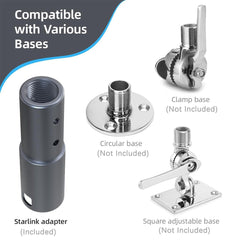 Aluminum Pipe Mount Adapter for Starlink Gen 2 Dish - T-Launch