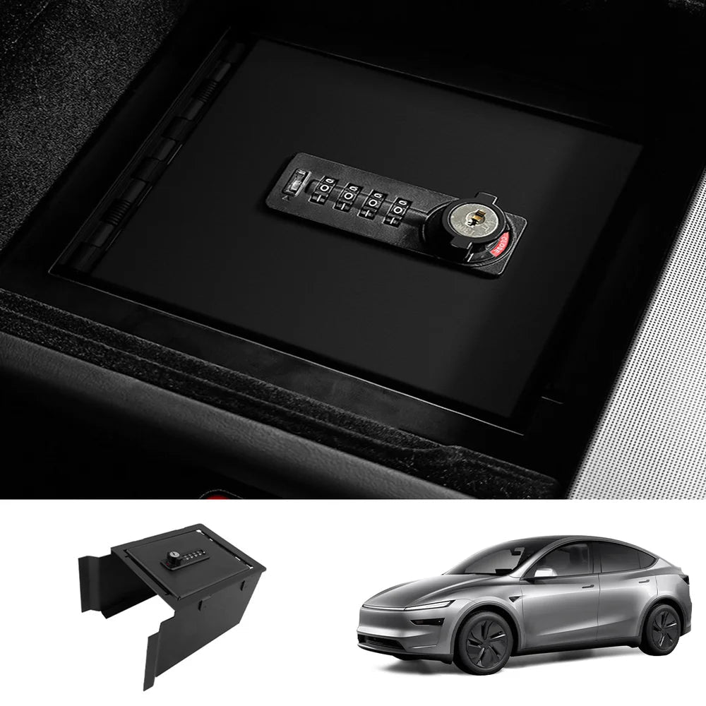 Anti-Theft Center Console Safe LockBox for Tesla Model Y Juniper 2025+ / Model 3 Highland 2024+ - T-Launch