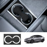 Autocolante para porta-copos de consola central em Alcantara Tesla Model Y Juniper 2025+