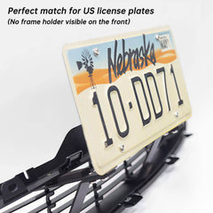 إطار لوحة ترخيص أمامية قابل للتعديل بدون حفر Tesla Model 3/Y (2017-2023)- حامل لوحة ترخيص متحرك، حامل لوحة ترخيص