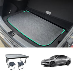Upgraded Camping Folding Table Travel & Trunk Storage for Tesla Model Y Juniper 2025+
