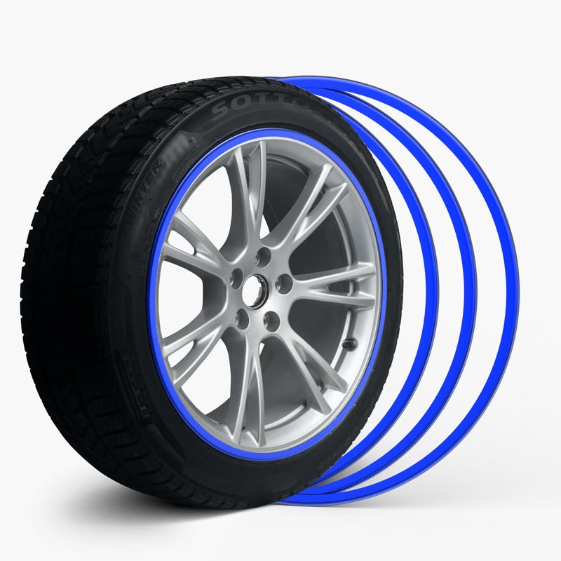 Blue Aluminum Alloy Wheel Rim Protector- Fits All Cars - T-Launch