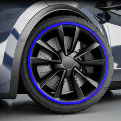 Blue Aluminum Alloy Wheel Rim Protector- Fits All Cars - T-Launch