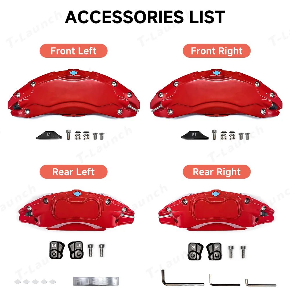 Brake Caliper Covers (4Pcs) for Tesla Model 3/Y/S/X/Cybertruck - T-Launch