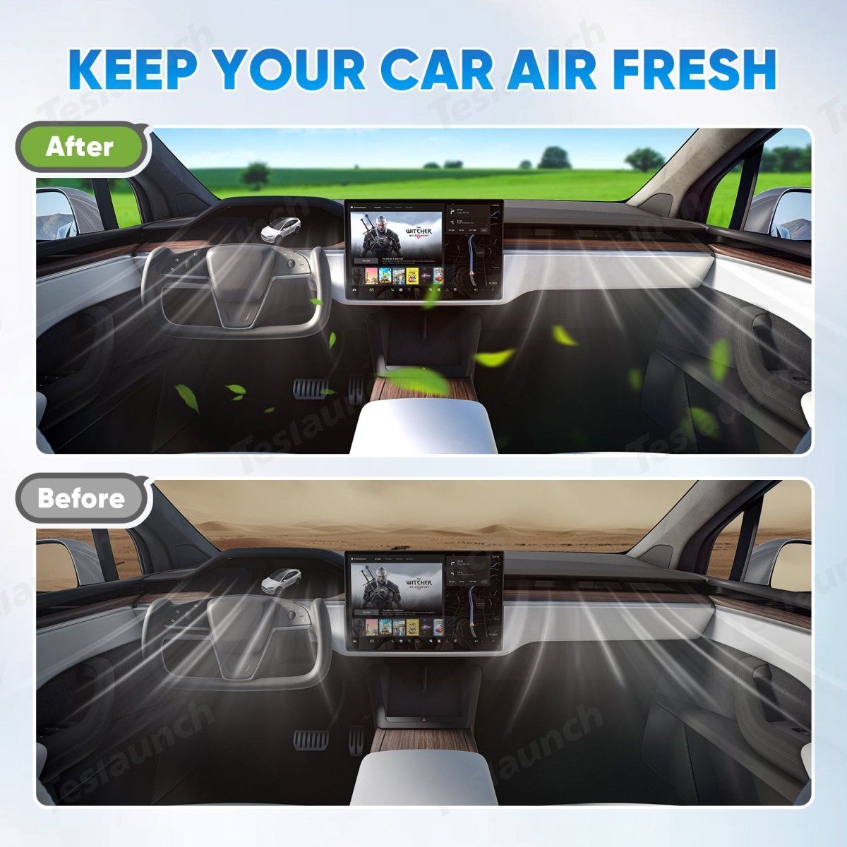 Cabin Air Filter & HEPA Filter with Activated Carbon for Tesla Model S 2012+ - T-Launch