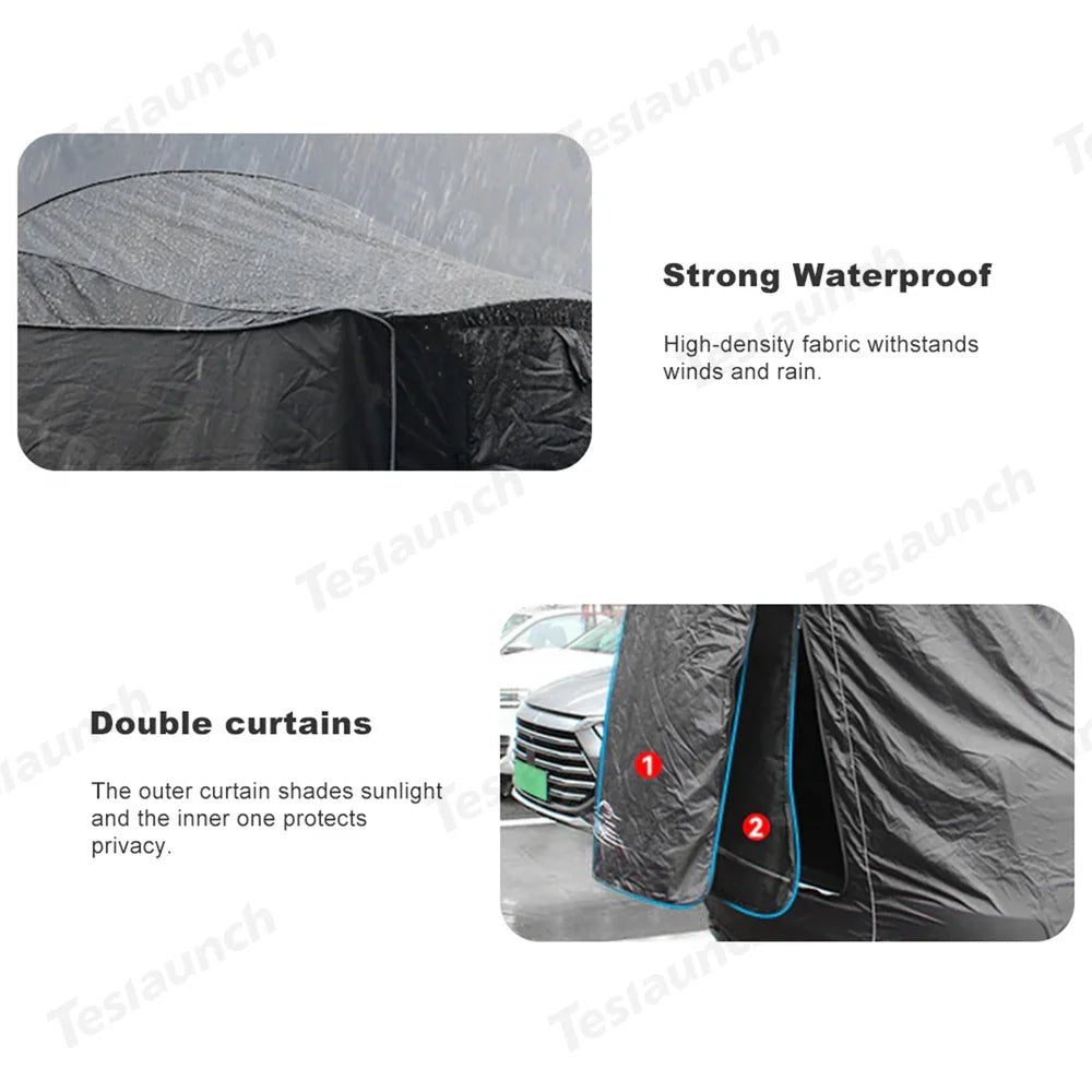 Camping Tent Tailgate Outdoor Waterproof Sunshade Privacy Shade Awning for Tesla Model Y - T-Launch