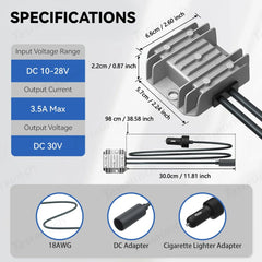 Car Charger 10-28V to 30V DC Power Adapter with Female Plug for Starlink Mini - T-Launch