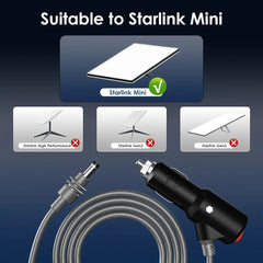 Car Cigarette Lighter DC Power Cable with Switch for Starlink Mini - T-Launch