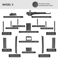 Carbon Fiber Interior Wrap Kit Sticker for Tesla Model X (2015-2020) - T-Launch