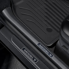 Carbon Fiber Style Door Sill Protector Set (8 Pieces) for Tesla Model Y Juniper 2025+ - T-Launch