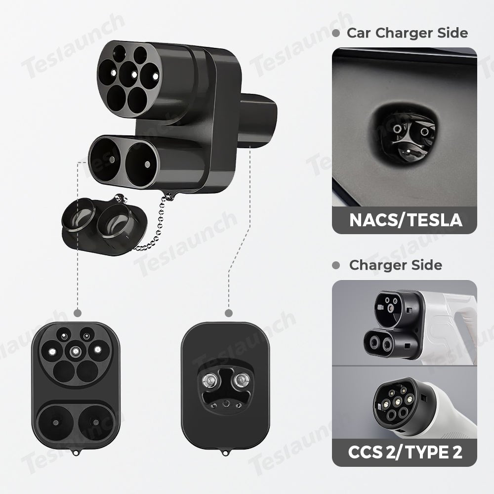 CCS2 to Tesla AC+DC Adapter for Model 3/X/Y/S - T-Launch