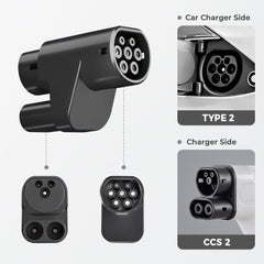 CCS2 to Type 2 Adapter for European Tesla Model S/X (Not compatible with non-Tesla vehicles) - T-Launch