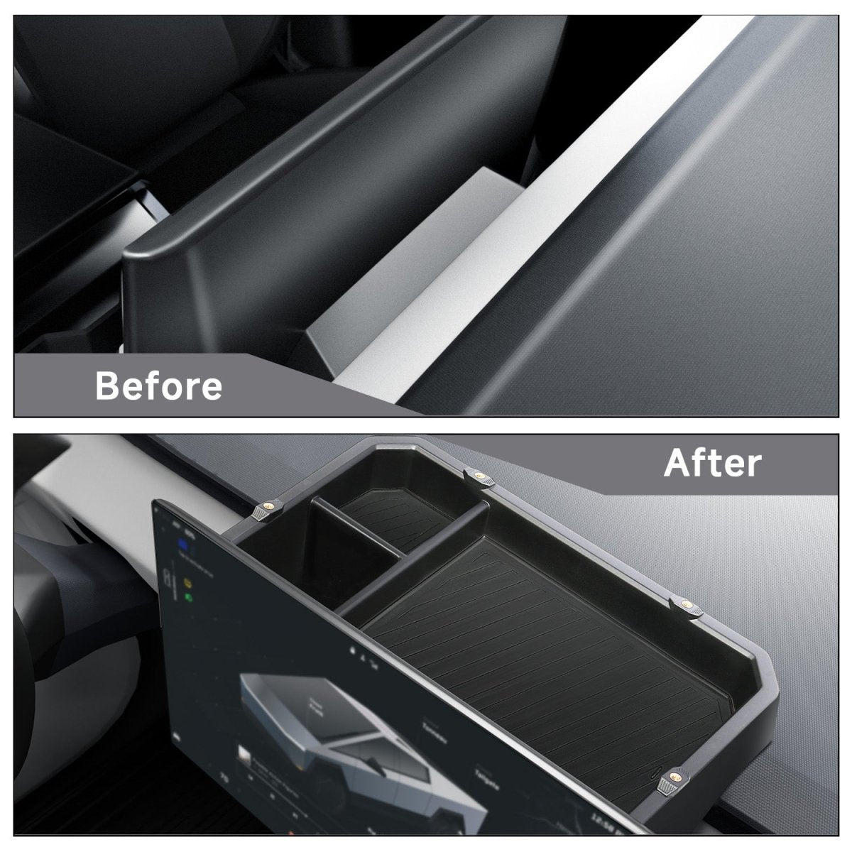 Center Console Behind Screen Storage Box for Cybertruck - T-Launch