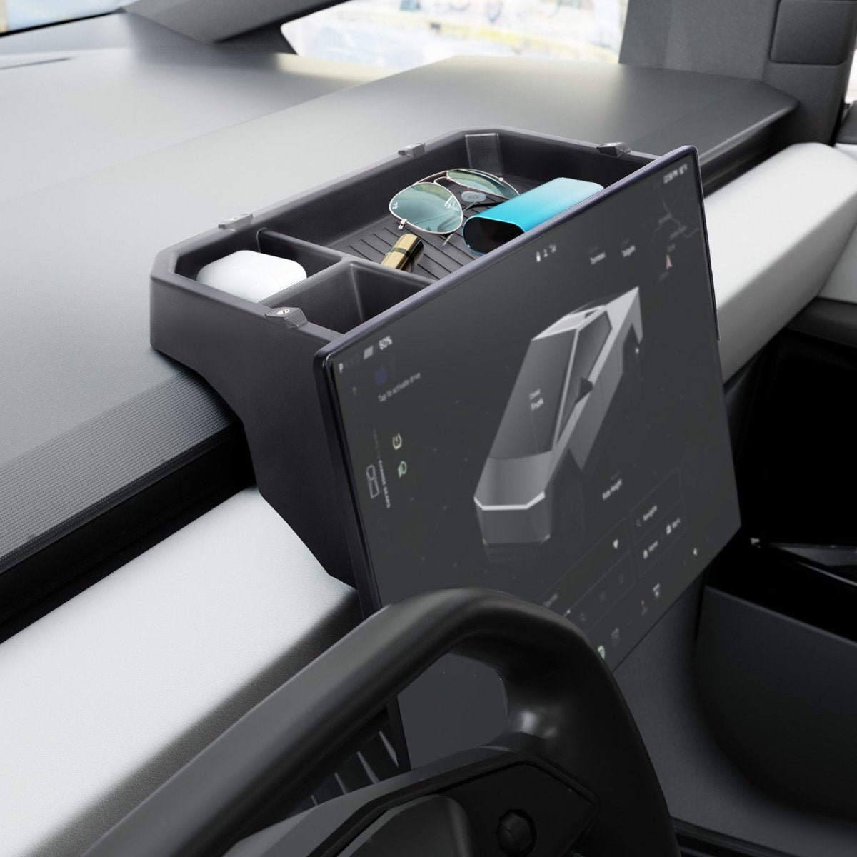 Center Console Behind Screen Storage Box for Cybertruck - T-Launch