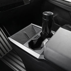 Center Console Cup Holder Panel Trim Cover (Carbon Fiber Pattern ABS) for Cybertruck - T-Launch