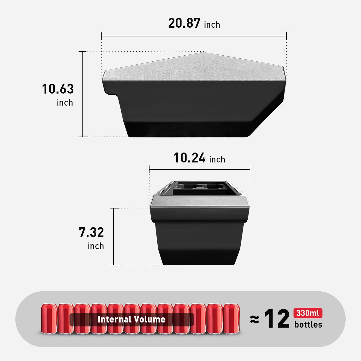Center Console Floor Organizer for Cybertruck - T-Launch