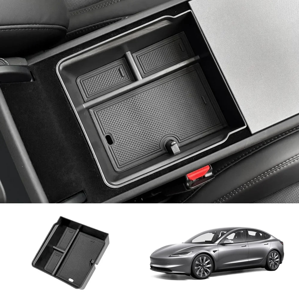 Center Console Organizer and Armrest Box for Tesla 2024+ Model 3 Highland - T-Launch