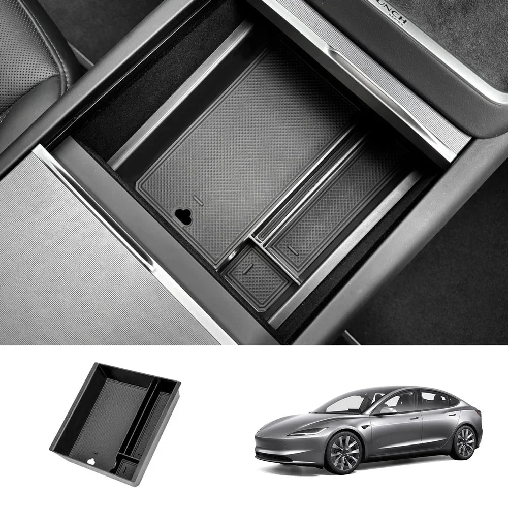 Center Console Organizer and Armrest Box for Tesla 2024+ Model 3 Highland - T-Launch