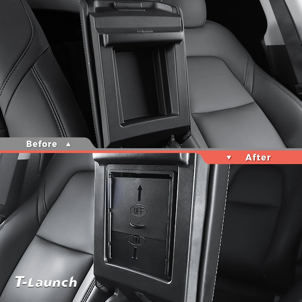 Center Console Organizer Armrest Hidden Storage Box For Tesla Model 3 / Y (2017-2023) - T-Launch