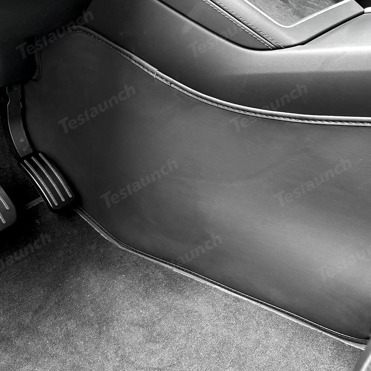 Center Console Side Kick Protectors – Leather Covers for Tesla Model Y Juniper 2025+ - T-Launch