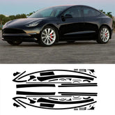 Chrome Delete Blackout Vinyl Overlay for 2017-2023 Tesla Model 3 - Matte Black - T-Launch