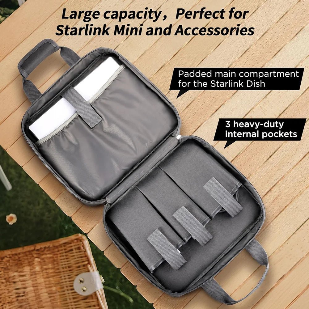Compact Travel Case for Starlink Mini – Fits Dish & Accessories - T-Launch