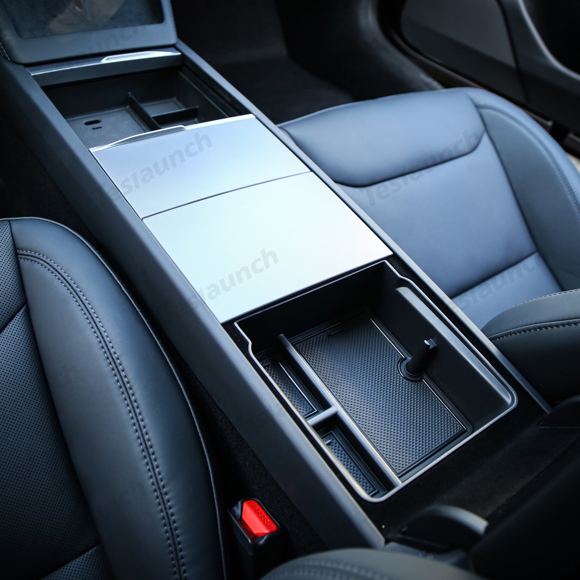 New For Tesla 2024 Model 3+ Highland Center Console Armrest Storage Box  Organizer Central Flocking ABS Accessories From Autohand_elitestore, $7.42