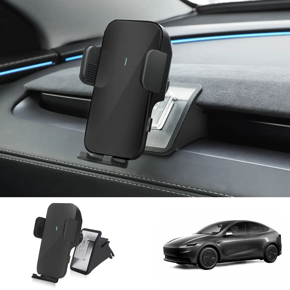 Dashboard Phone Holder with Solar Auto Clamp for 2026 New Tesla Model Y Standard - T-Launch
