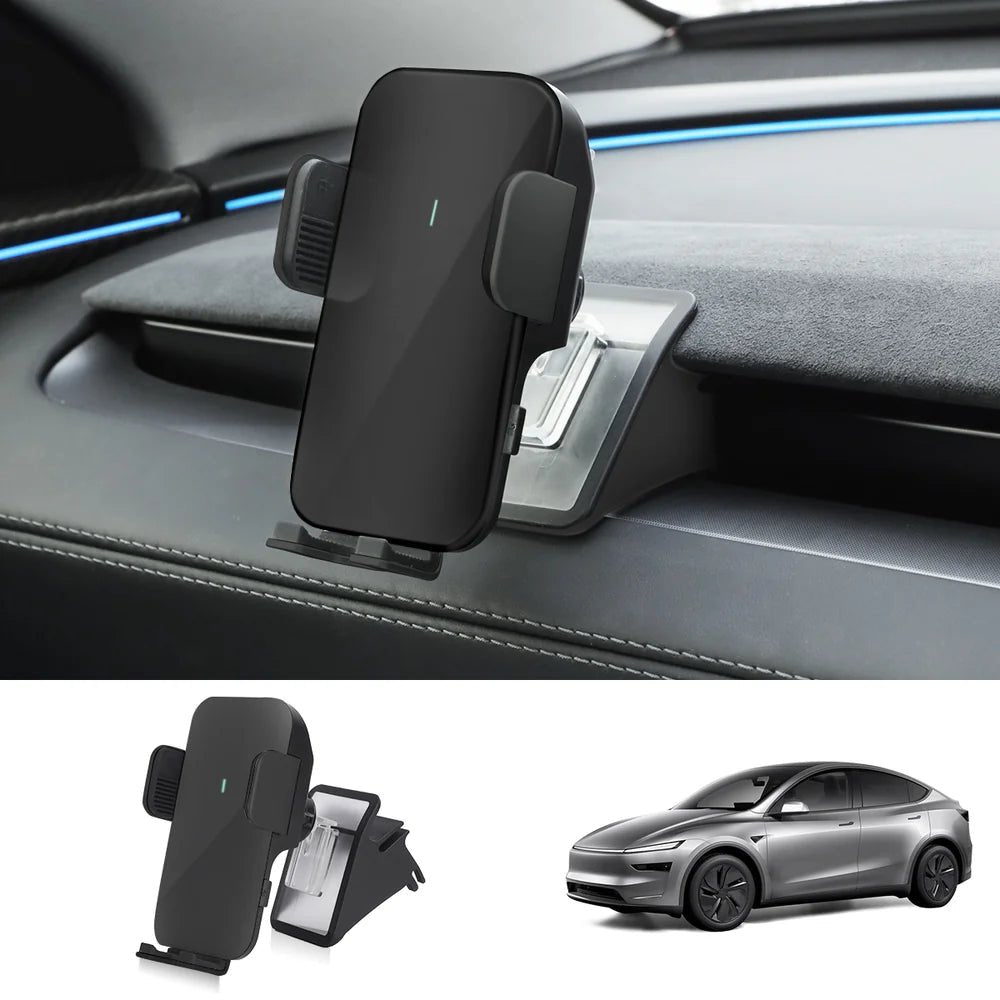 Dashboard Phone Holder with Solar Auto Clamp for Tesla Model Y Juniper 2025+ - T-Launch